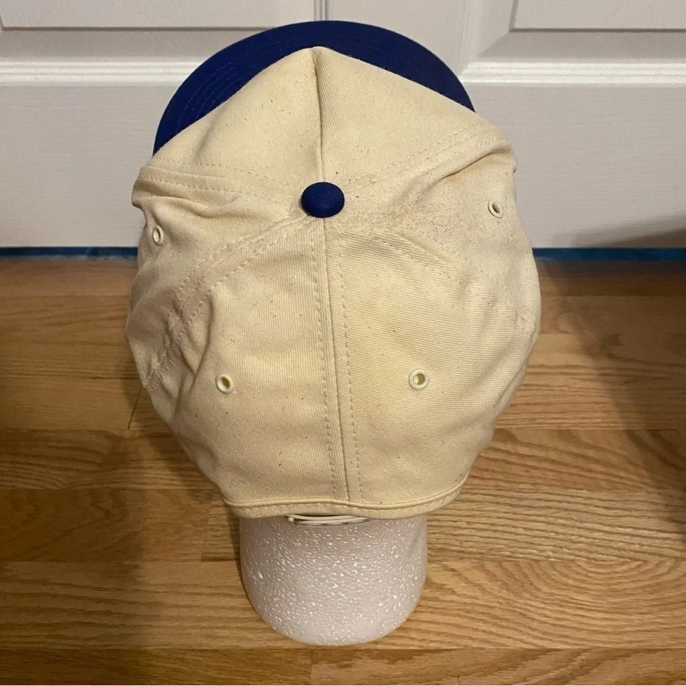 Vintage New Holland K Products Hat Blue Cream Snap Back